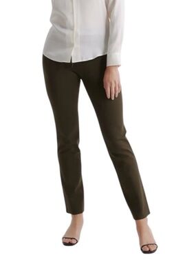 Quince Olive Green Ultra Stretch Pull-On Ponte Straight Leg Pants - Tall